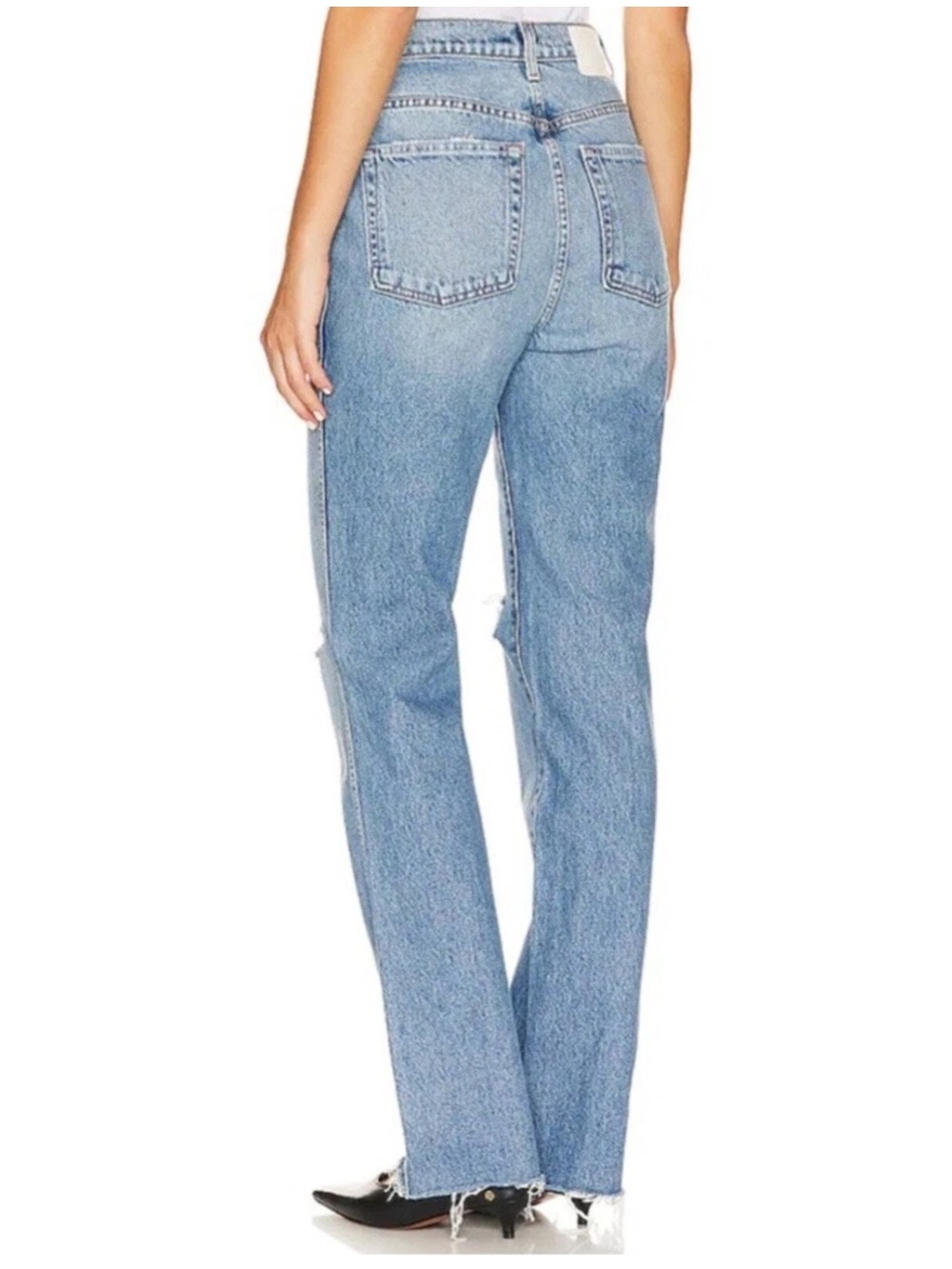 NWT GRLFRND Sara Super High Rise Slim Straight in Rambla Size 24 - Picture 2 of 7